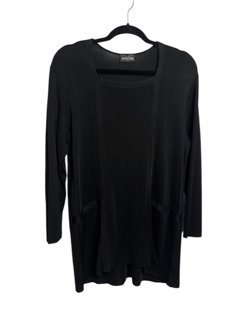 Marina spadafora Italy black long sleeve tunic sweater dress pockets grunge